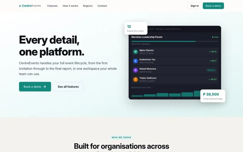 The Centre.Events platform