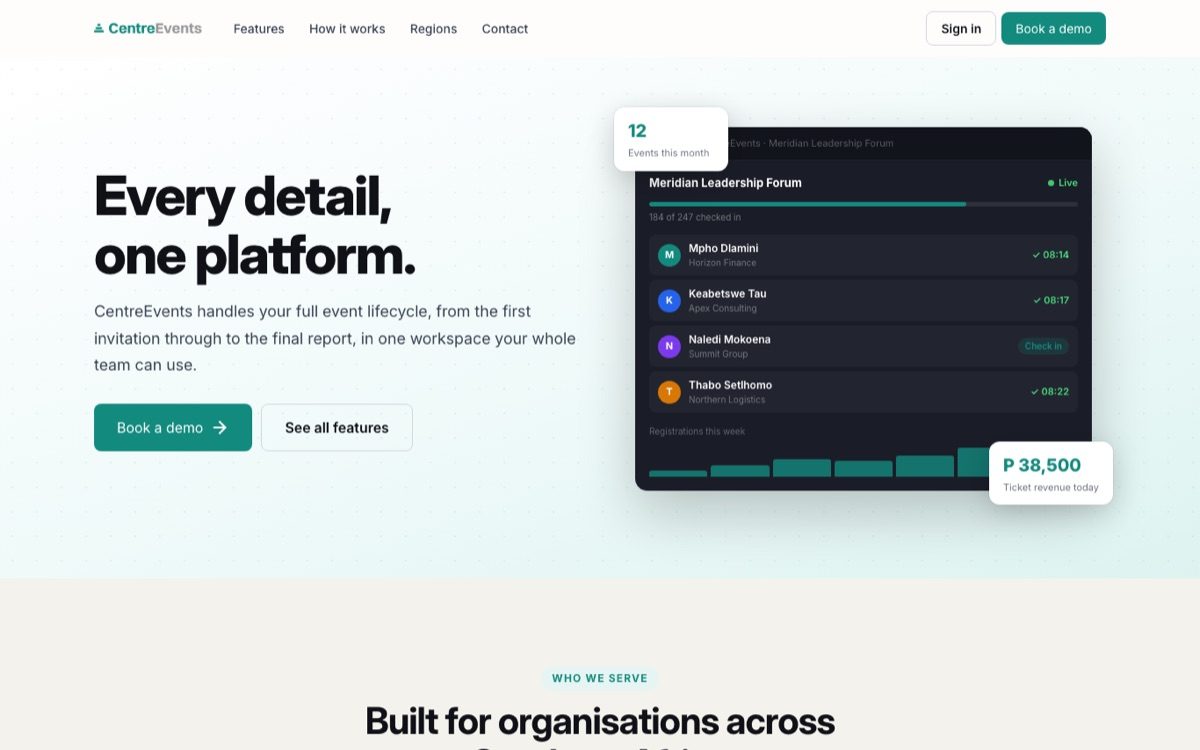 The Centre.Events platform